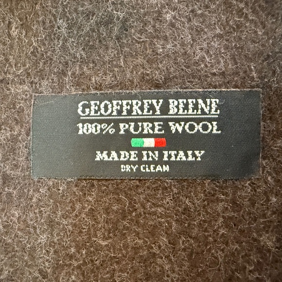 Geoffrey Beene 100% Pure Wool Scarf 🇮🇹 – Made in Italy – Chocolate Brown - Picture 8 of 9